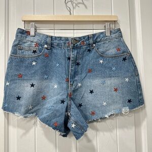 NWT Blank NYC Star Embroidered Jean Shorts